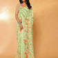 Janasya Light Green Georgette Floral Printed Saree | Swadesiicart