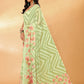 Janasya Light Green Georgette Floral Printed Saree | Swadesiicart
