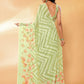 Janasya Light Green Georgette Floral Printed Saree | Swadesiicart