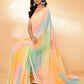 Janasya Multicolor Georgette Ombre Printed Saree | Swadesiicart