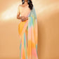 Janasya Multicolor Georgette Ombre Printed Saree | Swadesiicart