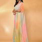 Janasya Multicolor Georgette Ombre Printed Saree | Swadesiicart