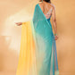 Janasya Multicolor Georgette Ombre Printed Saree | Swadesiicart
