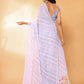 Janasya Lavender Georgette Floral Printed Saree | Swadesiicart