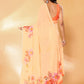 Janasya Peach Georgette Floral Printed Saree | Swadesiicart