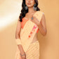 Janasya Peach Georgette Floral Printed Saree | Swadesiicart