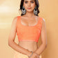 Janasya Peach Georgette Floral Printed Saree | Swadesiicart