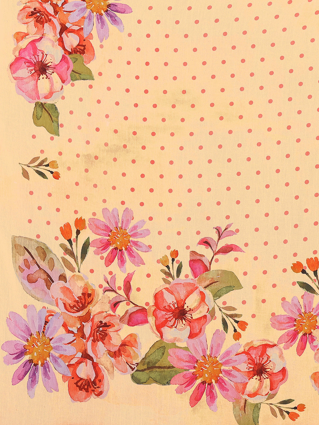 Janasya Peach Georgette Floral Printed Saree | Swadesiicart