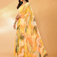 Janasya Multicolor Georgette Abstract Printed Saree | Swadesiicart