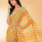 Janasya Orange Georgette Leheriya Printed Saree | Swadesiicart