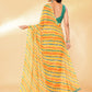 Janasya Orange Georgette Leheriya Printed Saree | Swadesiicart
