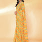 Janasya Orange Georgette Leheriya Printed Saree | Swadesiicart