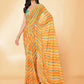 Janasya Orange Georgette Leheriya Printed Saree | Swadesiicart