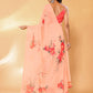 Janasya Peach Georgette Floral Printed Saree | Swadesiicart