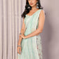 Janasya Light Green Cotton Linen Floral Printed Saree | Swadesiicart