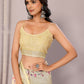 Janasya Light Yellow Cotton Linen Floral Printed Saree | Swadesiicart