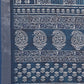 Janasya Navy Blue Cotton Linen Block Print Printed Saree | Swadesiicart