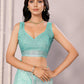 Janasya Sea Green Cotton Linen Floral Printed Saree | Swadesiicart