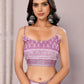 Janasya Mauve Cotton Linen Block Print Printed Saree | Swadesiicart