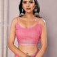 Janasya Pink Cotton Linen Floral Printed Saree | Swadesiicart