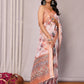 Janasya Peach Cotton Linen Abstract Printed Saree | Swadesiicart