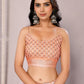 Janasya Peach Cotton Linen Abstract Printed Saree | Swadesiicart
