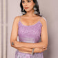 Janasya Lavender Cotton Linen Floral Printed Saree | Swadesiicart