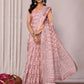 Janasya Mauve Cotton Linen Block Print Printed Saree | Swadesiicart