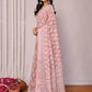 Janasya Mauve Cotton Linen Block Print Printed Saree | Swadesiicart