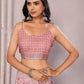 Janasya Mauve Cotton Linen Block Print Printed Saree | Swadesiicart