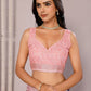Janasya Light Pink Cotton Linen Floral Printed Saree | Swadesiicart
