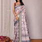 Janasya Light Blue Chanderi Silk Ethnic Print Printed Saree | Swadesiicart