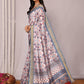 Janasya Light Blue Chanderi Silk Ethnic Print Printed Saree | Swadesiicart