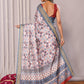 Janasya Light Blue Chanderi Silk Ethnic Print Printed Saree | Swadesiicart