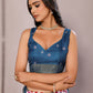 Janasya Pink & Blue Chanderi Silk Geometric Printed Saree | Swadesiicart