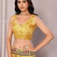 Janasya Yellow Chanderi Silk Kalamkari Printed Saree | Swadesiicart