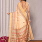 Janasya Beige Chanderi Silk Floral Printed Saree | Swadesiicart