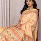 Janasya Beige Chanderi Silk Floral Printed Saree | Swadesiicart