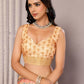 Janasya Beige Chanderi Silk Floral Printed Saree | Swadesiicart