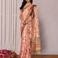 Janasya Peach Chanderi Silk Floral Printed Saree | Swadesiicart