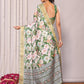 Janasya Green Chanderi Silk Floral Printed Saree | Swadesiicart