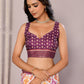 Janasya White & Purple Chanderi Silk Ikkat Printed Saree | Swadesiicart