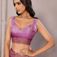 Janasya Purple Chanderi Silk Floral Printed Saree | Swadesiicart