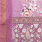 Janasya Purple Chanderi Silk Floral Printed Saree | Swadesiicart