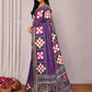 Janasya Purple Chanderi Silk Geometric Printed Saree | Swadesiicart