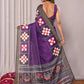 Janasya Purple Chanderi Silk Geometric Printed Saree | Swadesiicart