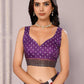 Janasya Purple Chanderi Silk Geometric Printed Saree | Swadesiicart