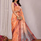 Janasya Beige Chanderi Silk Floral Printed Saree | Swadesiicart