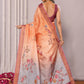 Janasya Beige Chanderi Silk Floral Printed Saree | Swadesiicart