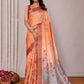 Janasya Beige Chanderi Silk Floral Printed Saree | Swadesiicart